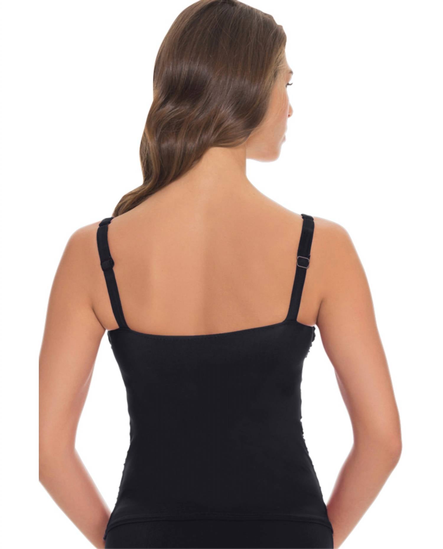 Profile By Gottex - D - cup Underwire V - neck Tankini Top - bikinis - black - clothing