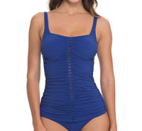 Profile By Gottex - Shirred Tankini Top - bikinis - blue - clothing
