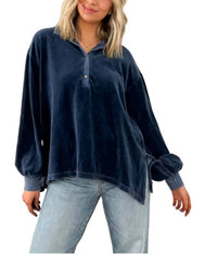 Project Social T - Collared Velour Top