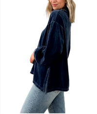 Project Social T - Collared Velour Top