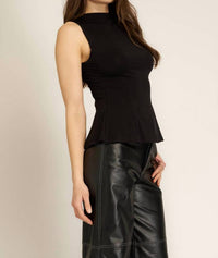 Project Social T - Collette Peplum Tank Top - black - clothing - rayon