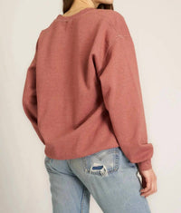 Project Social T - Giddy Up Embroidered Cut Crew Sweatshirt - brown - clothing - cotton - blend