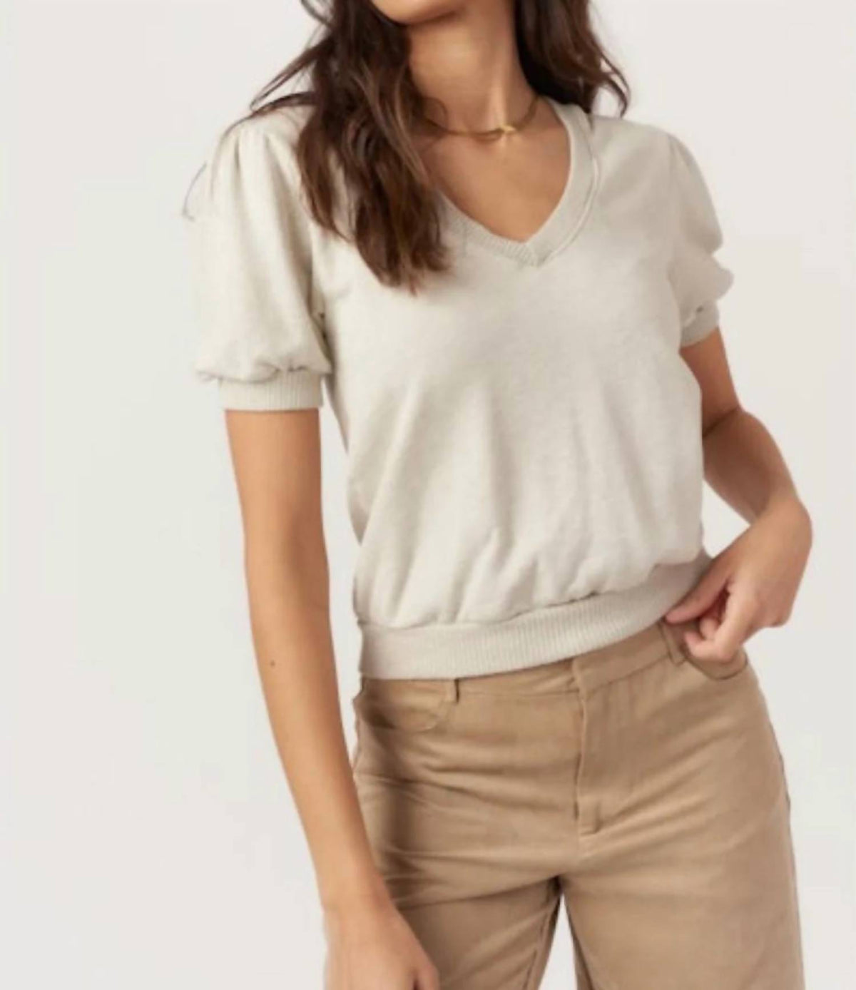 Project Social T - In My Feels Puff Sleeve V-neck Pullover