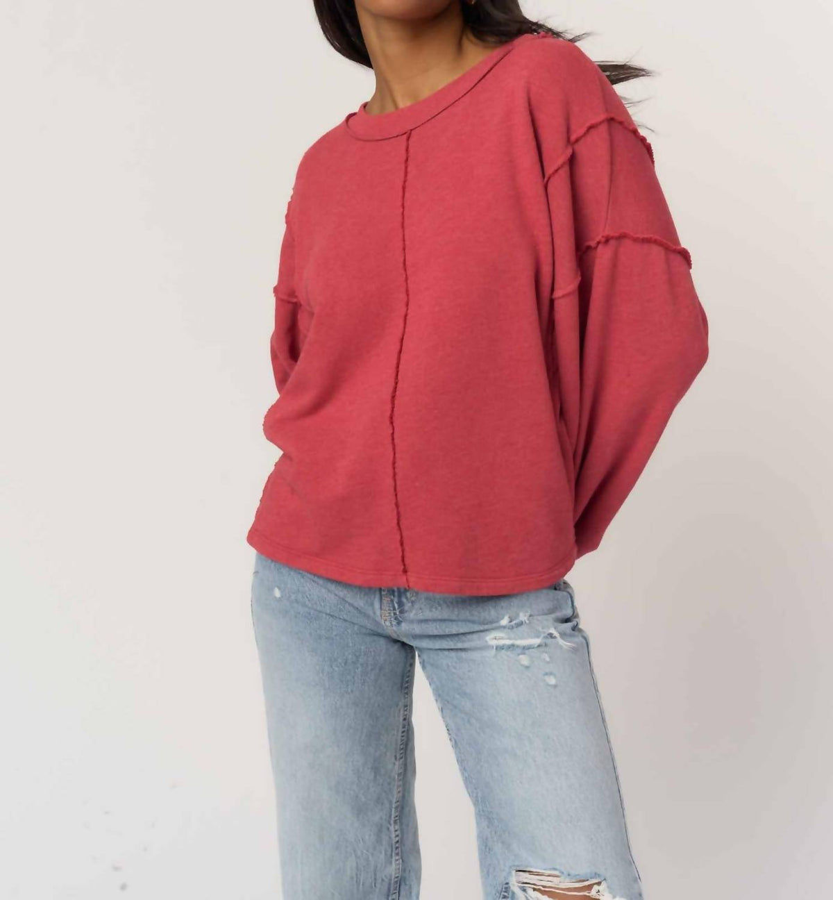Project Social T - Livy Persimmon Pullover Sweatshirt