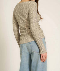 Project Social T - Sanna Boat Neck Rib Long Sleeve Top - clothing - cotton - blend - grey