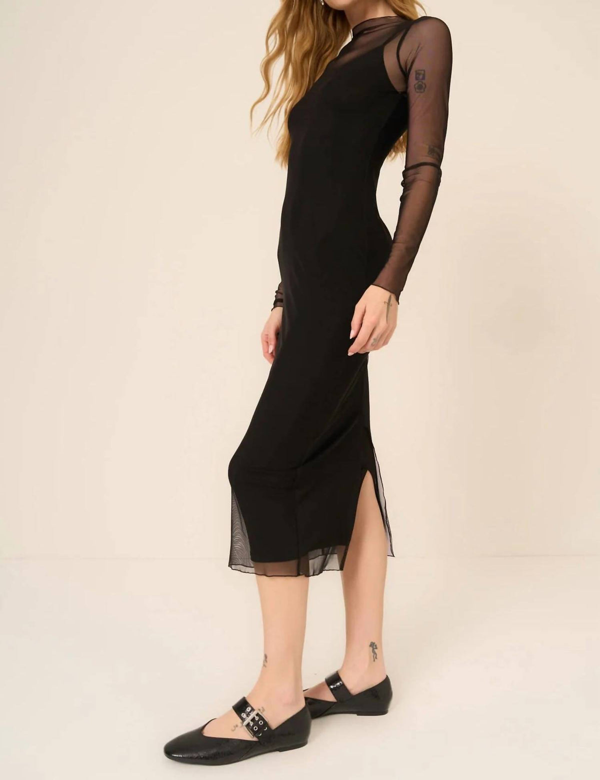 Project Social T - Shibon Layered Mesh Dress