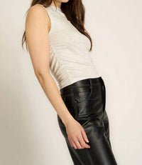 Project Social T - Wyatt Ruched Side Tank Top - clothing - grey - rayon