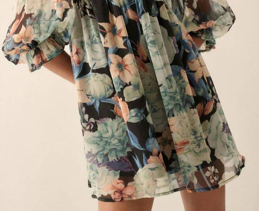 Promesa - Floral Mesh Sweetheart Neck Chiffon Babydoll Dress - clothing - collection:vacationdresses(Auto) - dresses