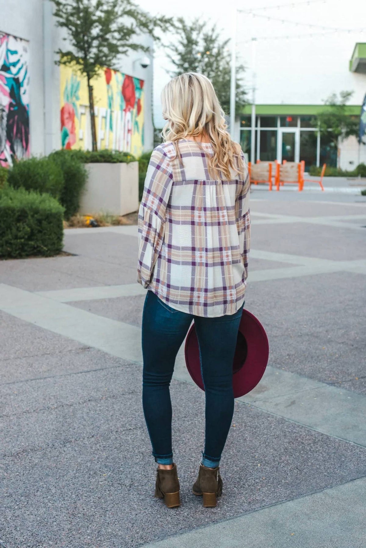 Promesa - Long Sleeve Plaid Blouse