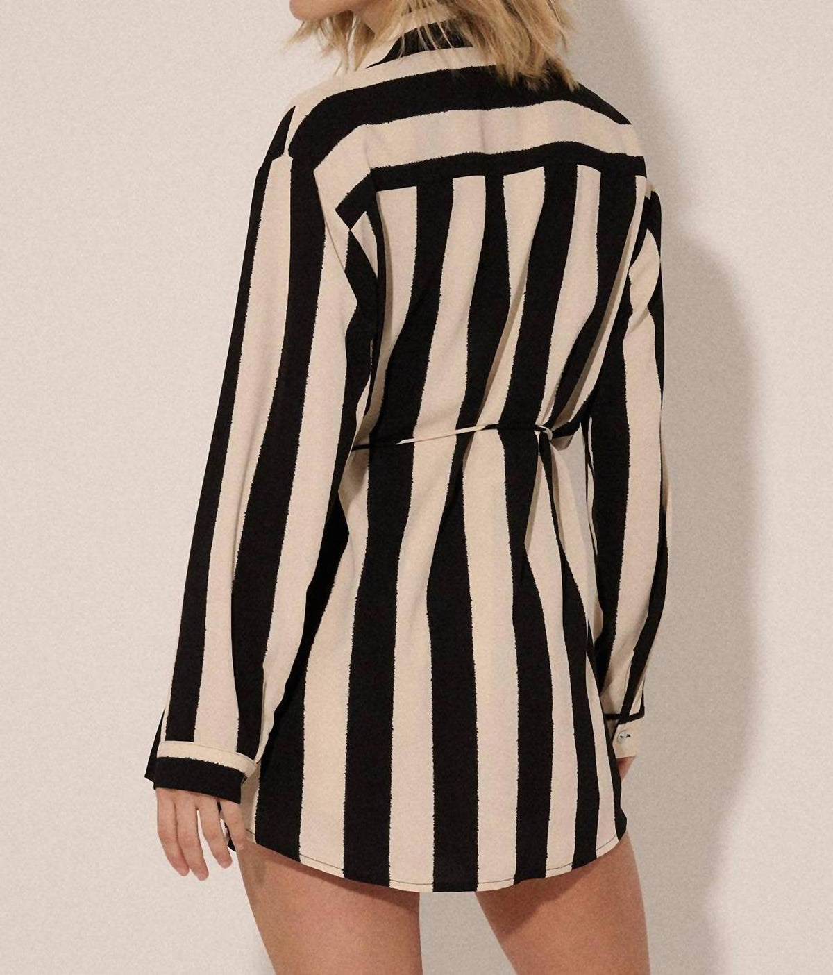 Promesa - Striped Collared Button Front Romper
