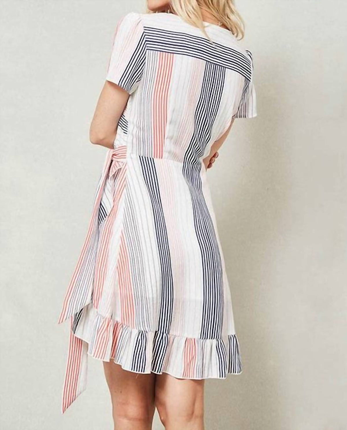 Promesa - Striped Wrap Mini Dress