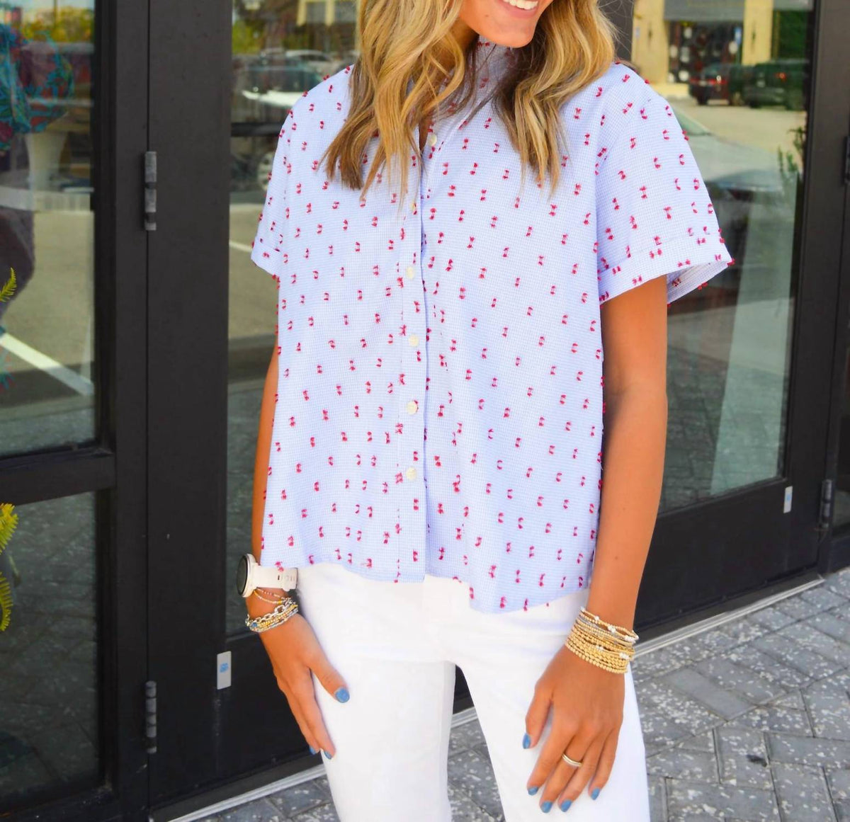 Prosperina - Check Please Short Sleeve Top
