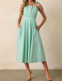 Prosperina - Sloane Stripe Cotton Midi Dress - clothing - cotton - dresses
