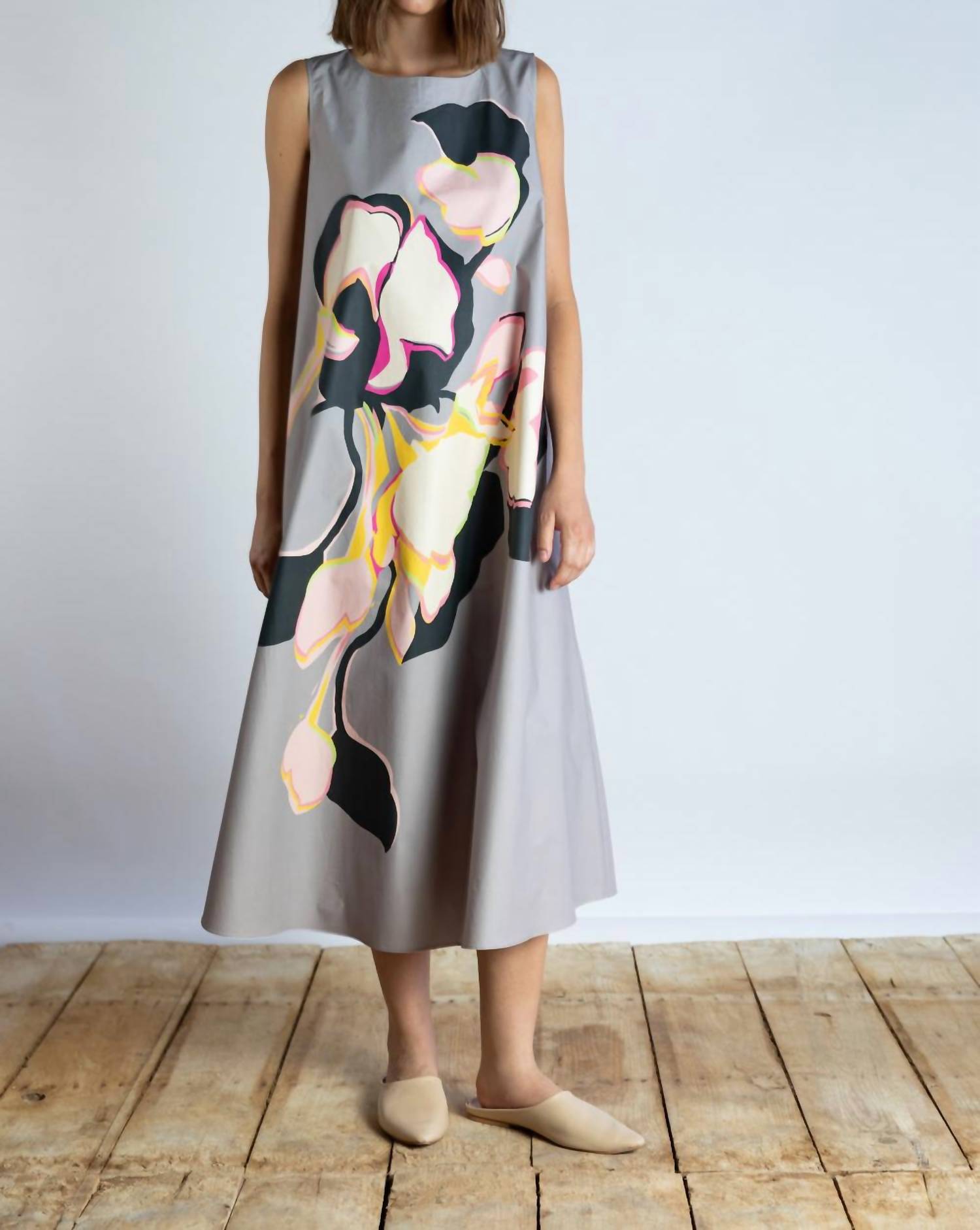 Psophia - Cotton Poplin Floral Print Dress - clothing - dresses - floral