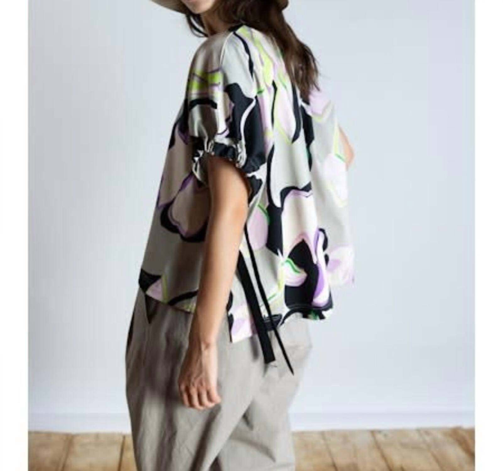 Psophia - Floral Print Top - blouses - clothing - cotton