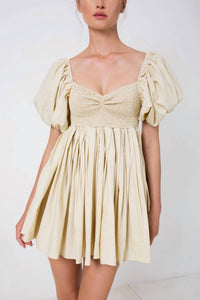 S/W/F - Puff Sleeve Babydoll Dress