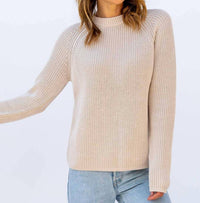 Pura Cashmere - Cotton Fisherman Crew - beige - clothing - cotton