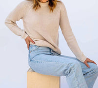 Pura Cashmere - Cotton Fisherman Crew - beige - clothing - cotton