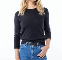 Pura Cashmere - Worsted Cashmere Crew - black - cashmere - clothing