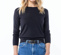 Pura Cashmere - Worsted Cashmere Crew - black - cashmere - clothing