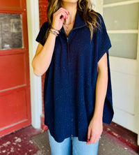 Pure Amici - Cashmere Vest - blouses - blue - cashmere