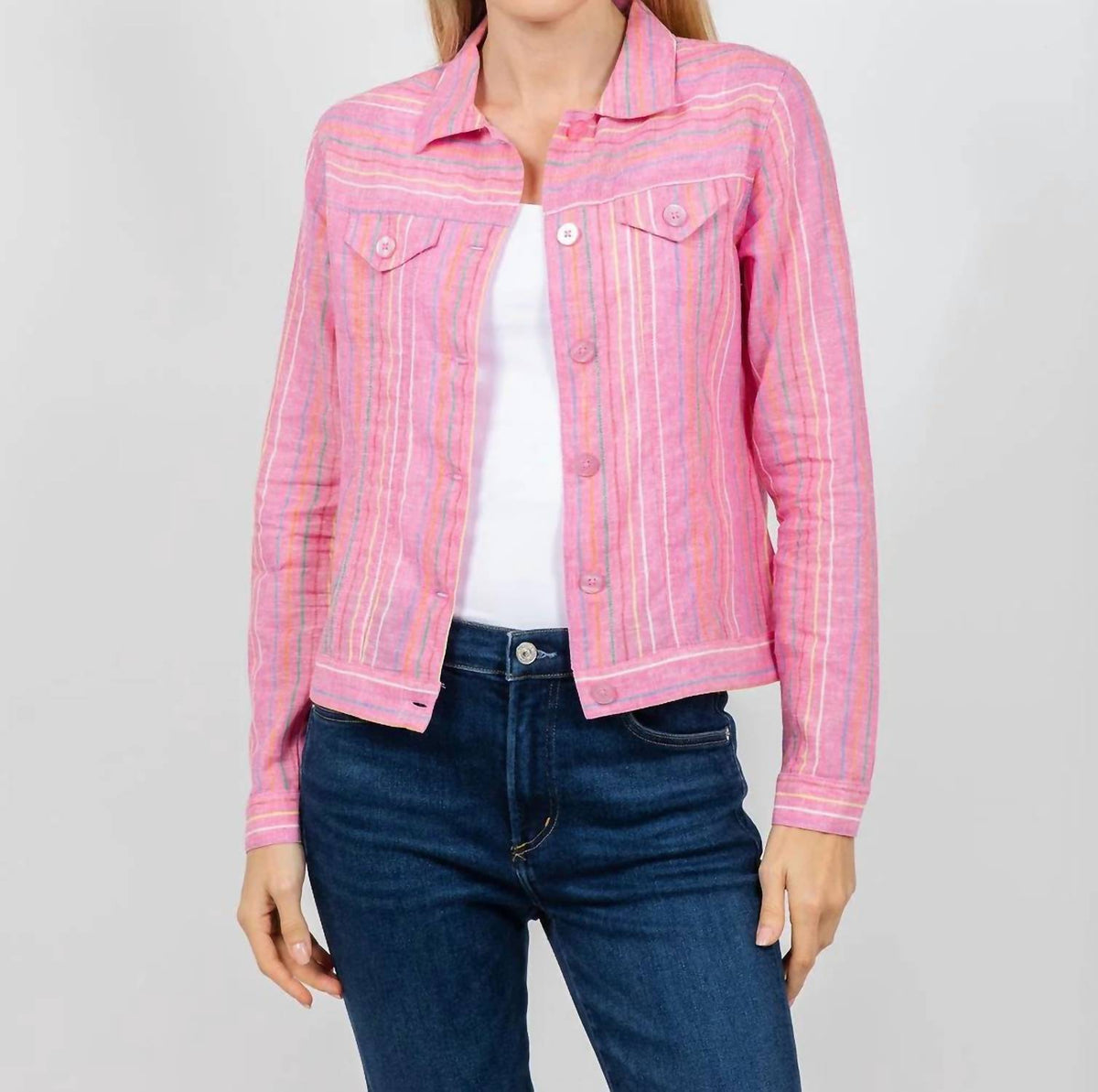 Pure Amici - Long Sleeves Linen Jacket