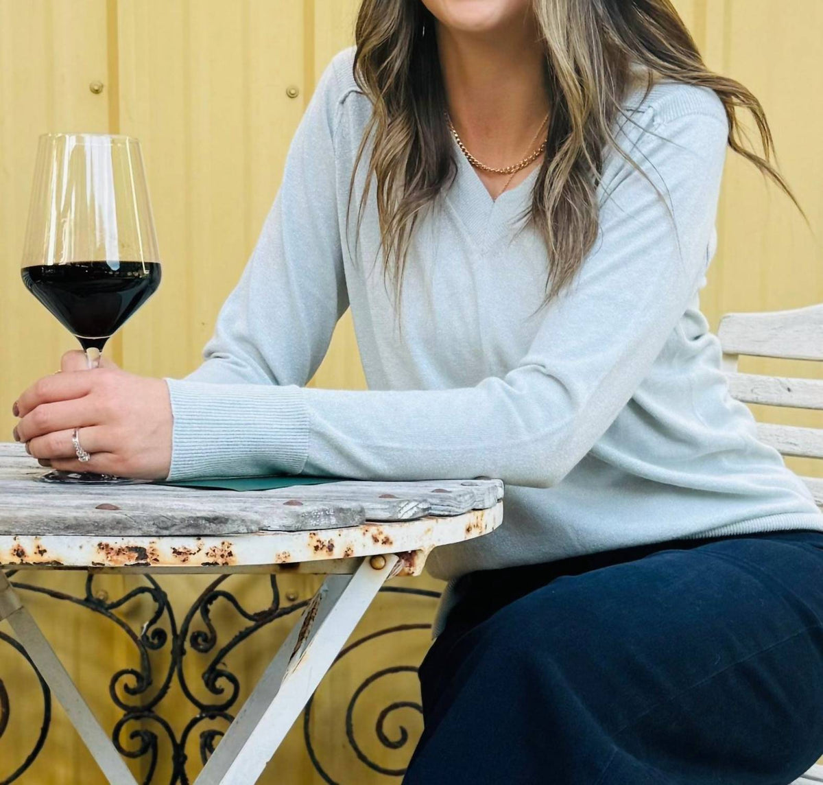 Pure Amici - Lurex V-neck