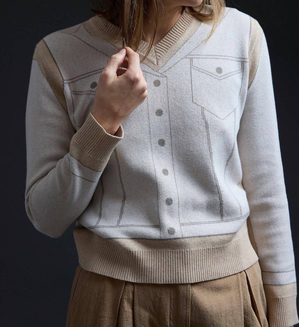 Purple Maroon - Trompe L'oeil Pullover
