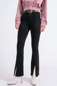 Q2 - Flare Jeans With Split Hem