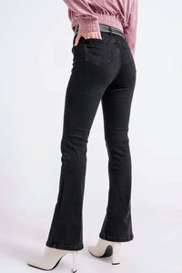 Q2 - Flare Jeans With Split Hem