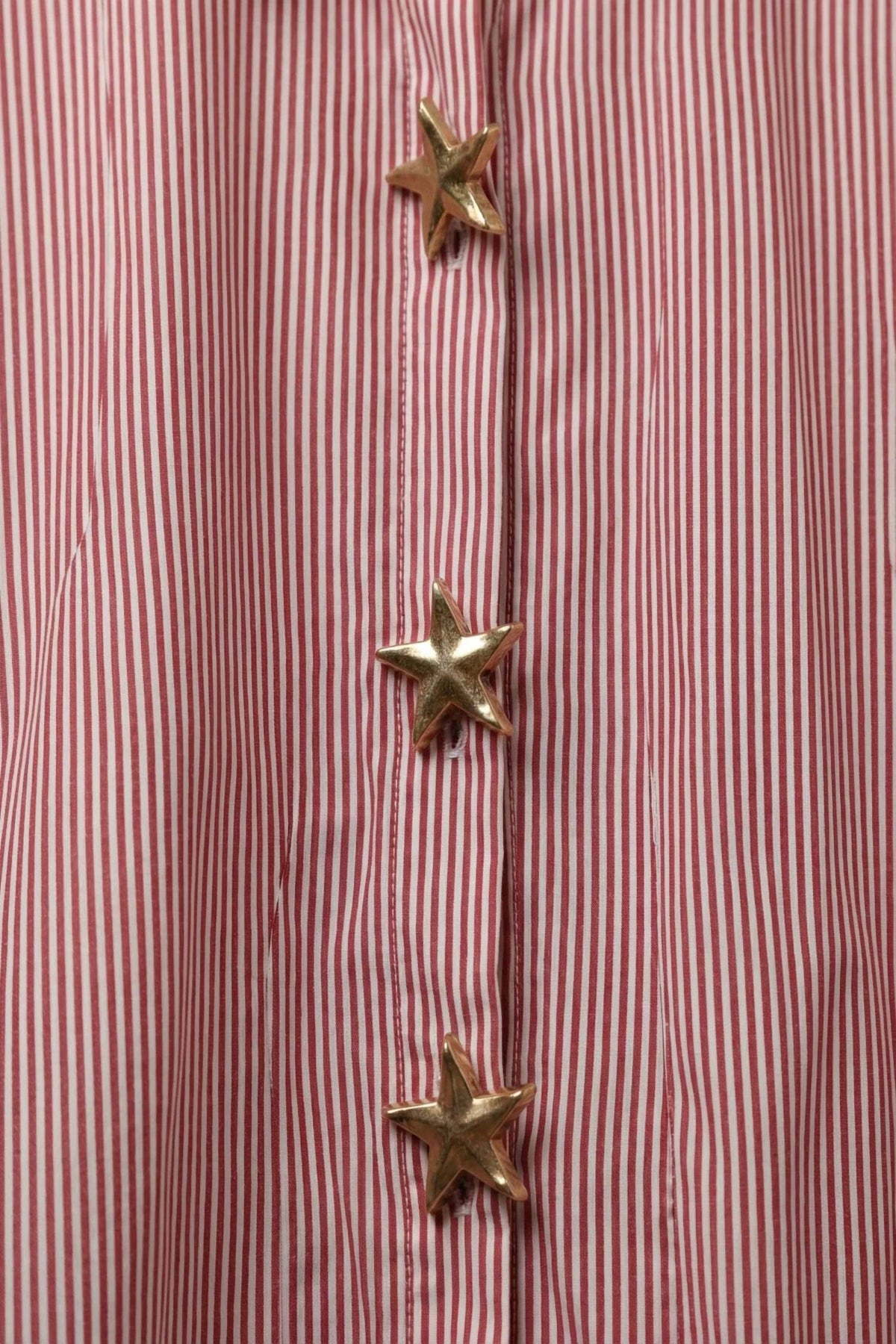 Q2 - Oversized Striped Poplin Blouse With Starfish Buttons