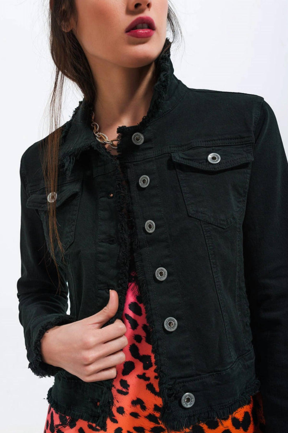 Q2 - Raw Edge Denim Jacket