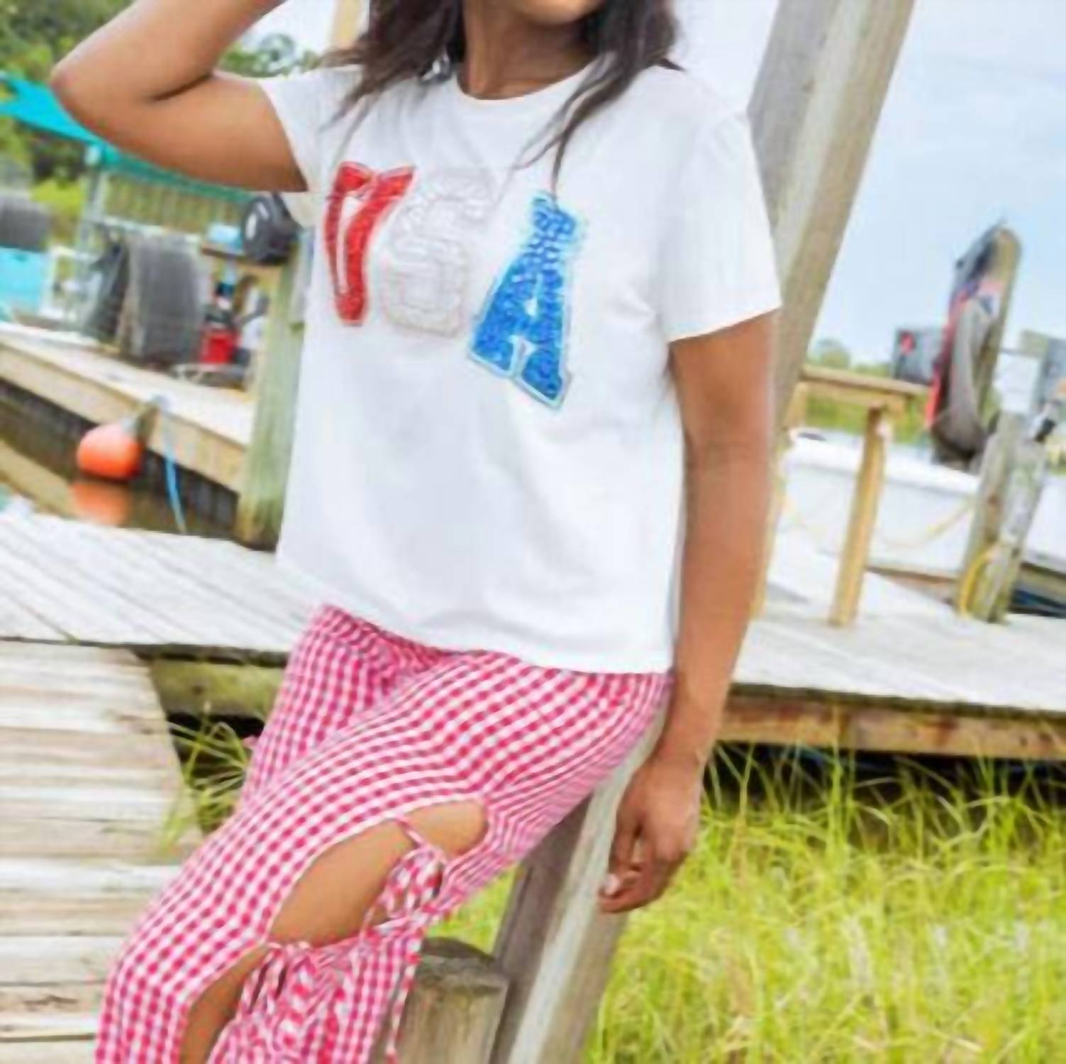 Queen Of Sparkles - Beaded 'usa' Tee - clothing - graphic - shirts