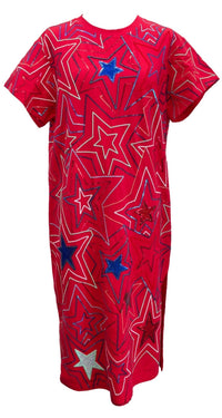 Queen Of Sparkles - Groovy Star Midi Tee Dress - clothing - dresses - midi