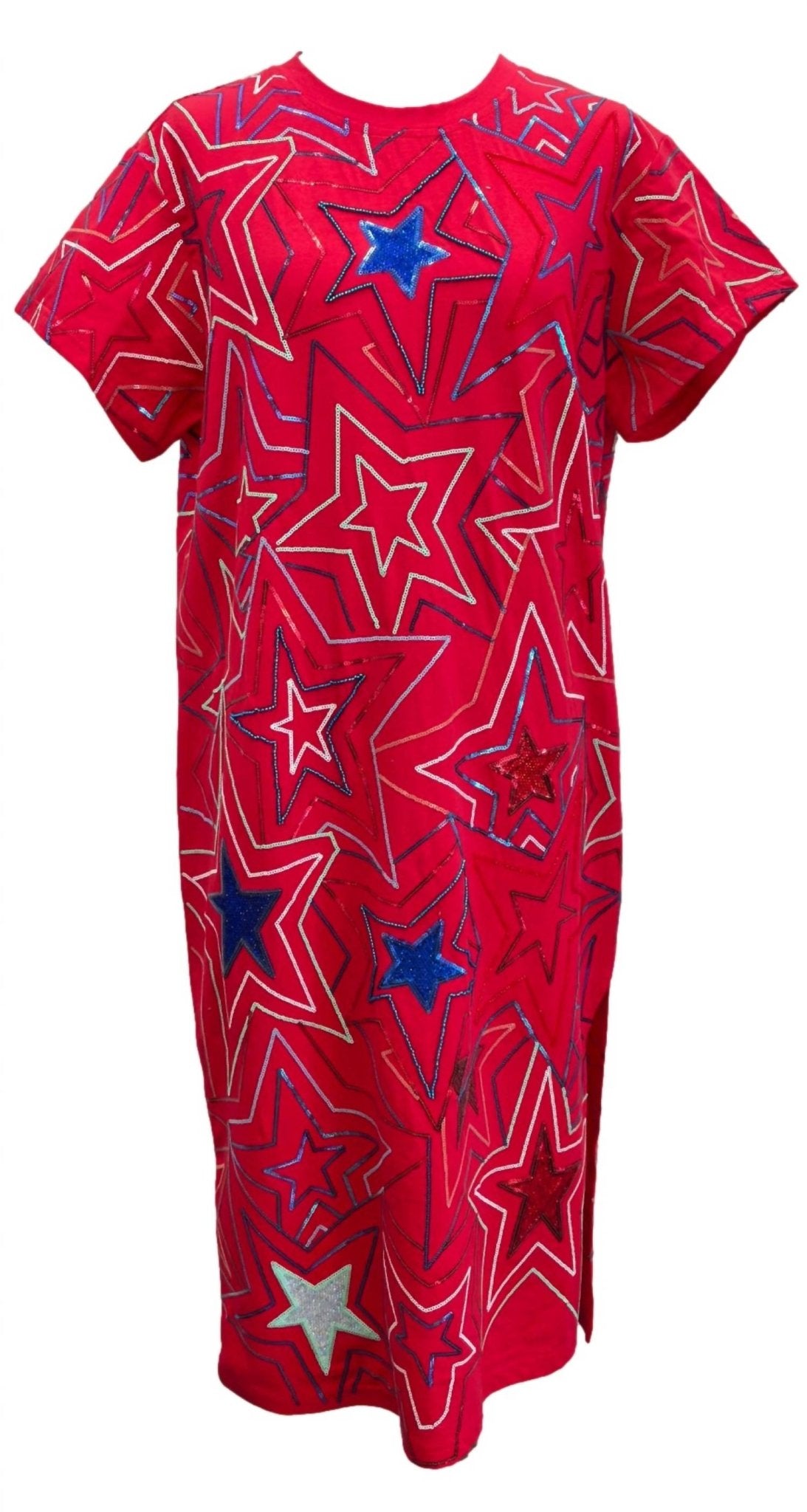 Queen Of Sparkles - Groovy Star Midi Tee Dress - clothing - dresses - midi