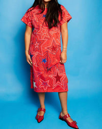 Queen Of Sparkles - Groovy Star Midi Tee Dress - clothing - dresses - midi