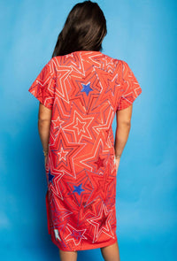 Queen Of Sparkles - Groovy Star Midi Tee Dress - clothing - dresses - midi