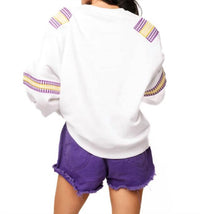 Queen Of Sparkles - Lsu Gingham Words Jersey Sweatshirt
