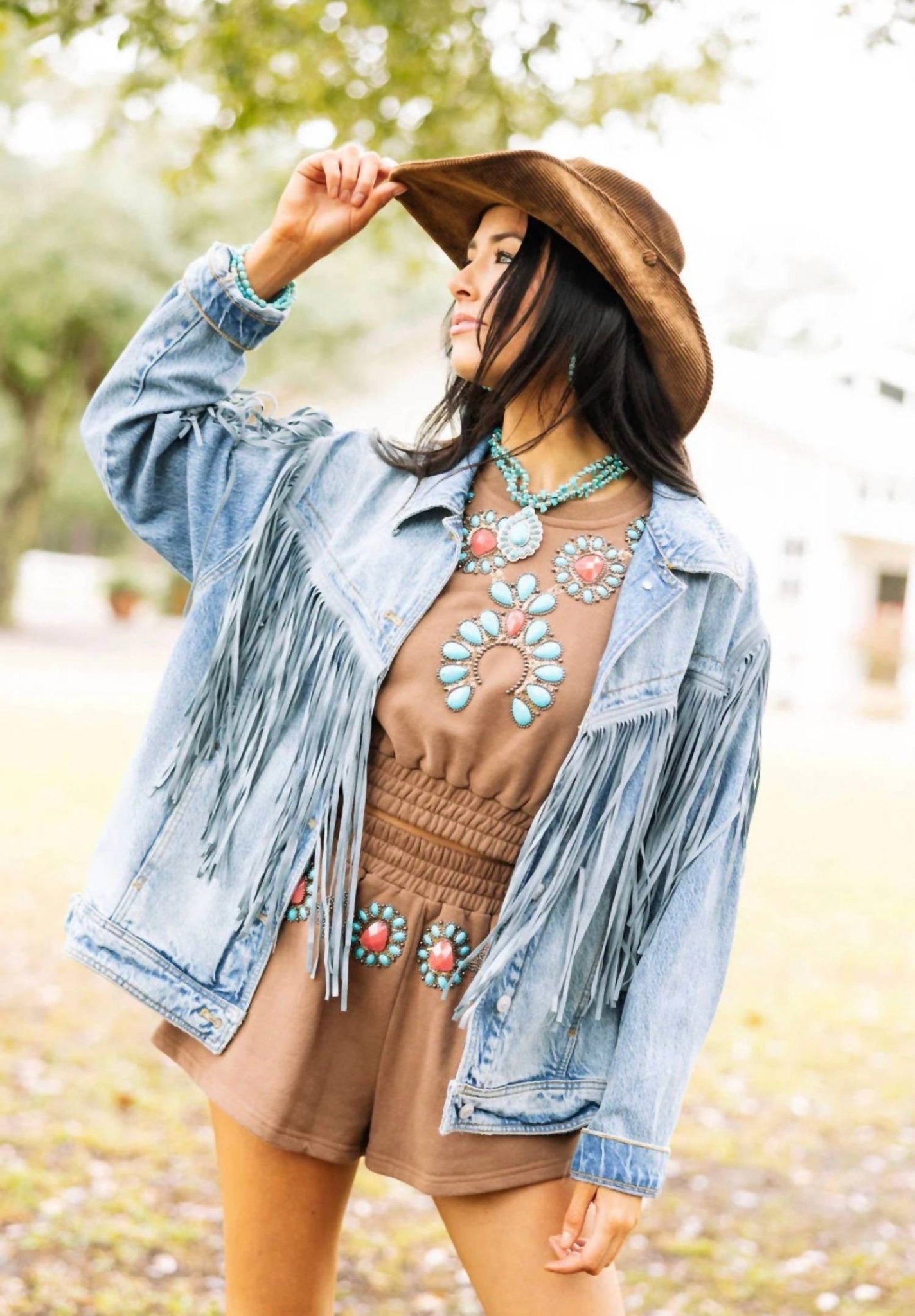 Queen Of Sparkles - Necklace Top - brown - clothing - crop - tops