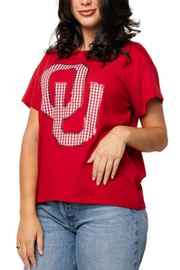 Queen Of Sparkles - Oklahoma Gingham Mascot Tee