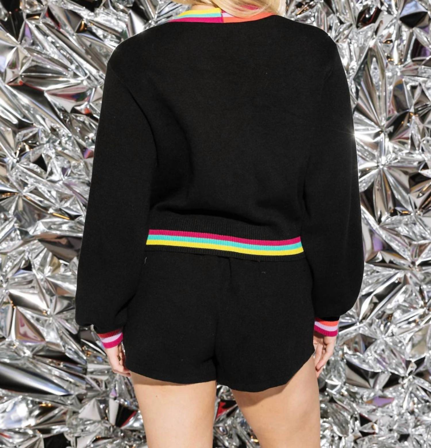 Queen Of Sparkles - Pearl Snowman Cardigan - black - cardigans - clothing