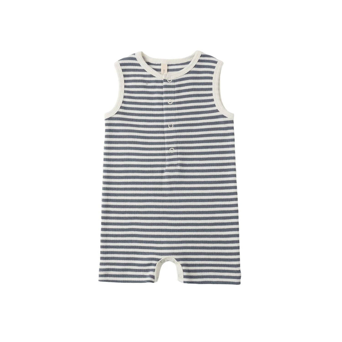 Quincy Mae - Boy's Ribbed Henley Romper