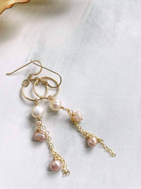 Quinn Sharp Jewelry - Pearl Chain Dangles Earrings - earrings - jewelry - pearl