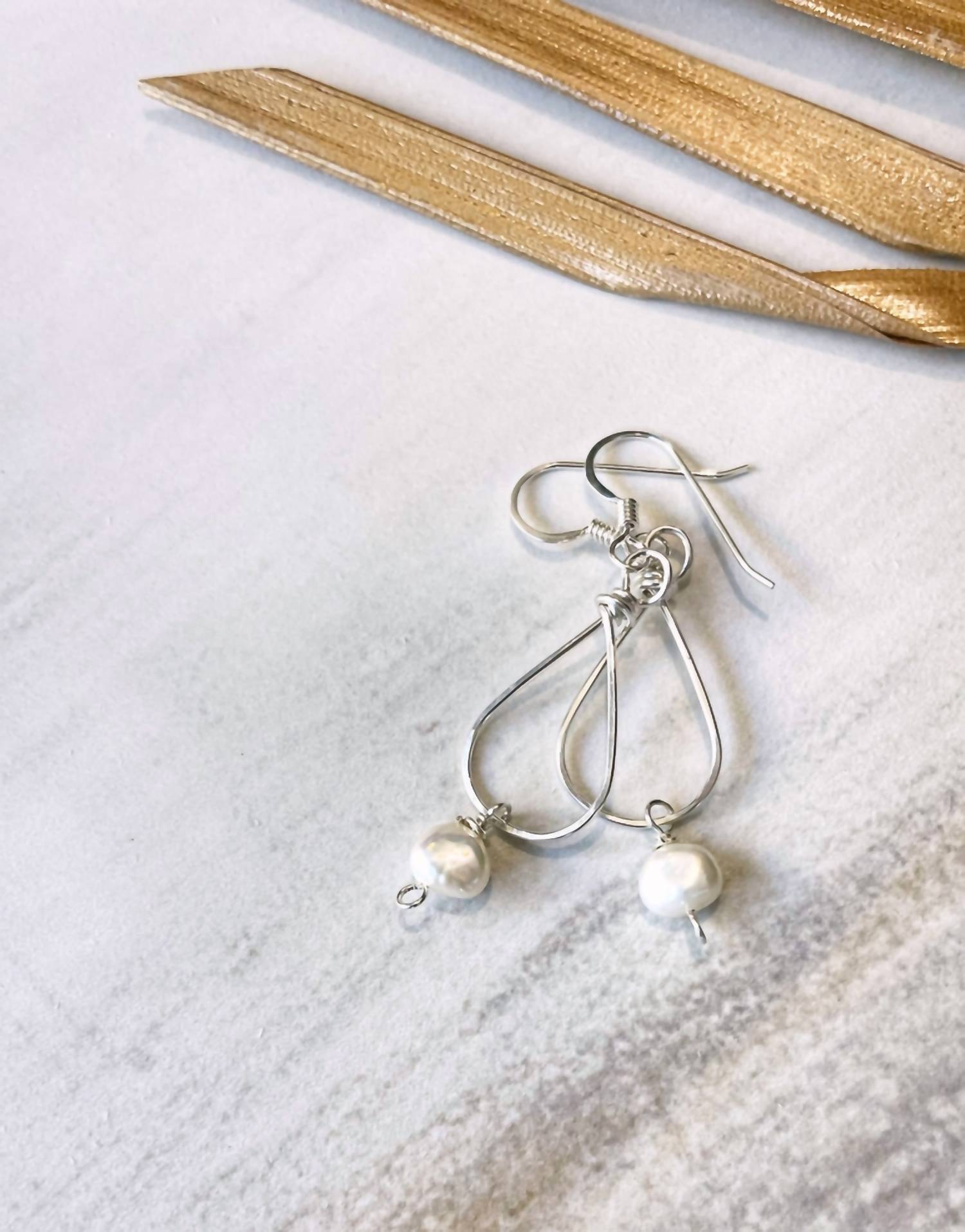 Quinn Sharp Jewelry - Small Teardrop Freshwater Pearl Earrings - earrings - jewelry - pearl