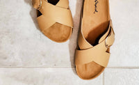 Qupid - Women's Buckle X-band Slip On Sandals