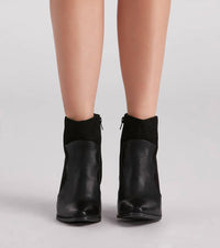 Qupid - Women's Western Chic Block Heel Booties - ankle - boots - black - booties