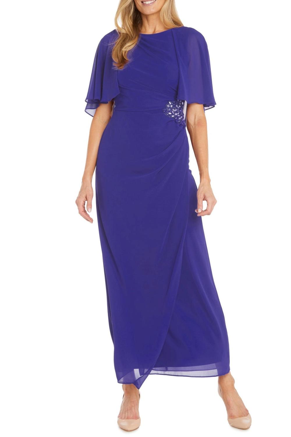 R&M Richards - Long Chiffon Caplet Evening Dress