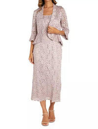 R&M Richards - Sequin Lace Two-piece Jacket Dress