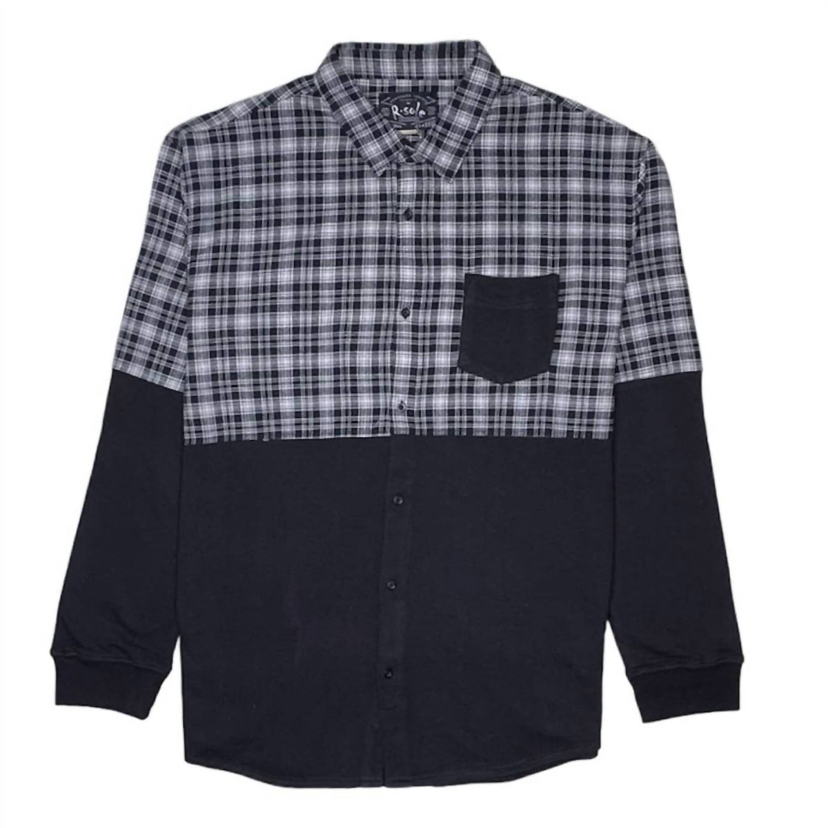 R.Sole - Men's Half Knit Long Sleeve Button Top