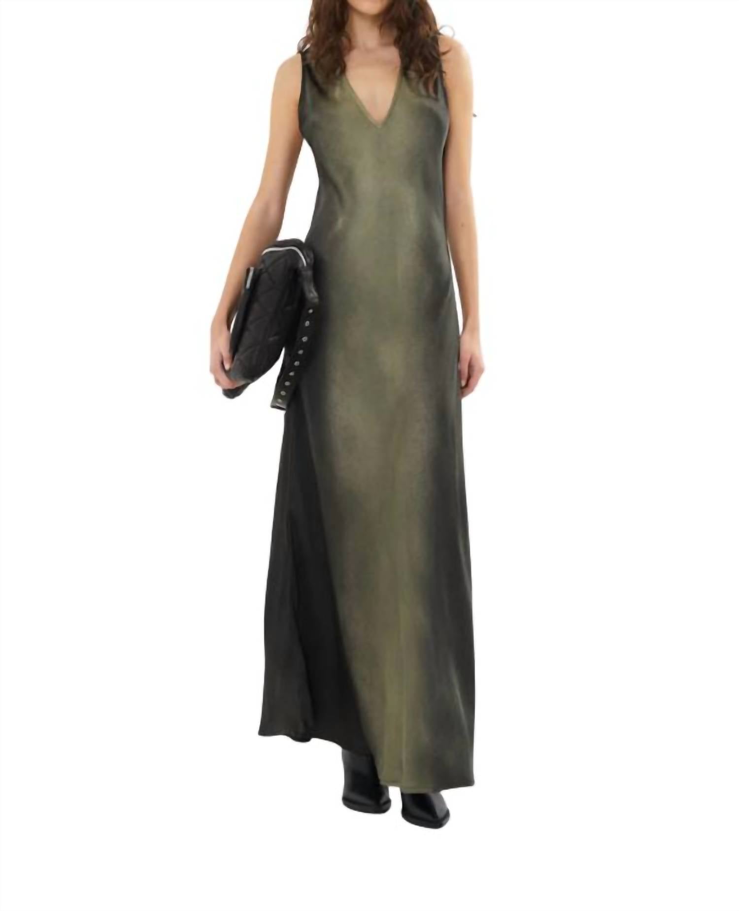 Rabens Saloner - Graffiti Bias Dress - clothing - dresses - green